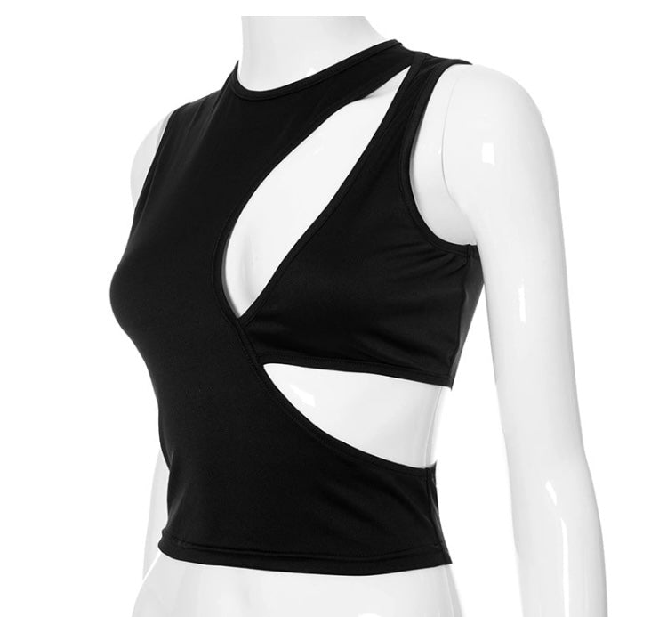 (Custom Product) Black Cut Out Top